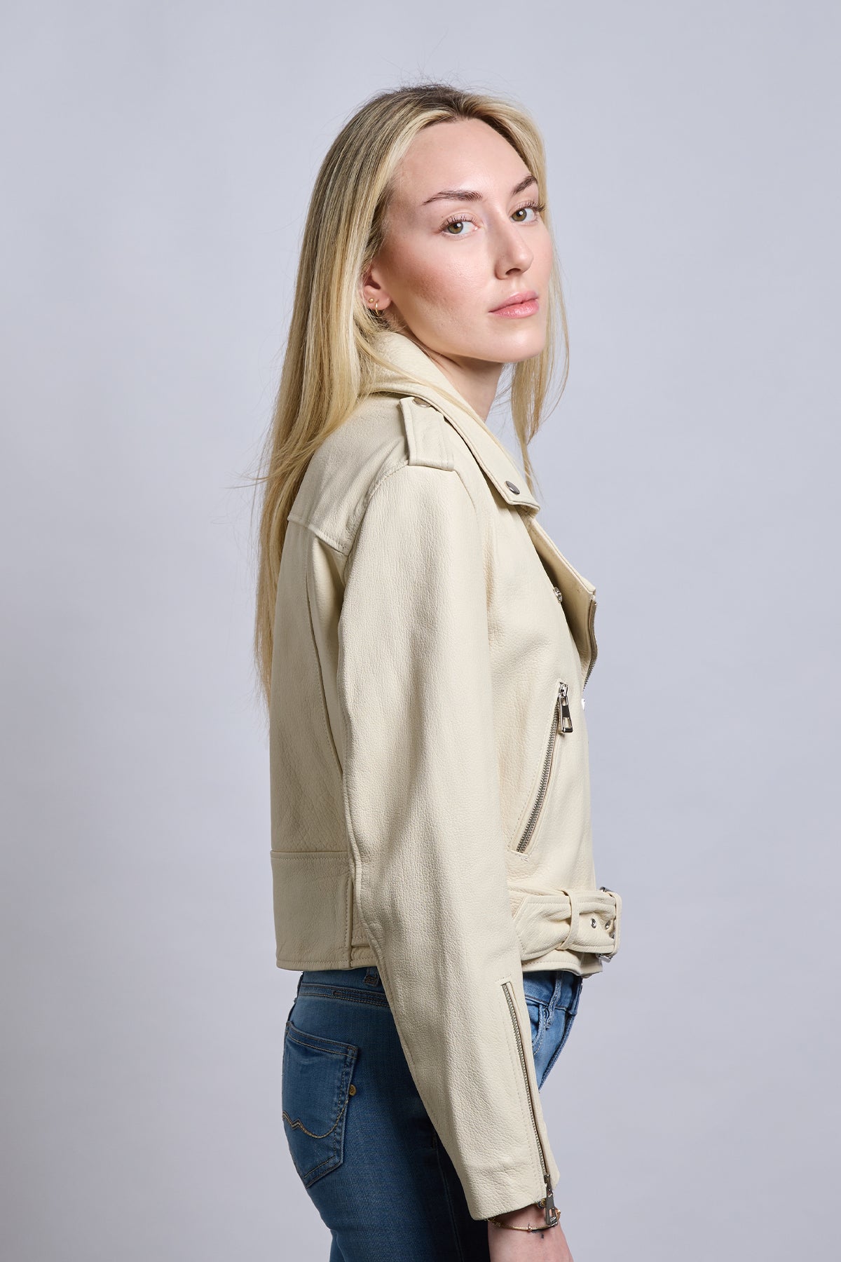 Biker | Vanilia Apoletli Deri Ceket