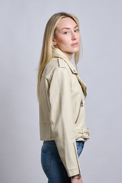 Biker | Vanilia Apoletli Deri Ceket