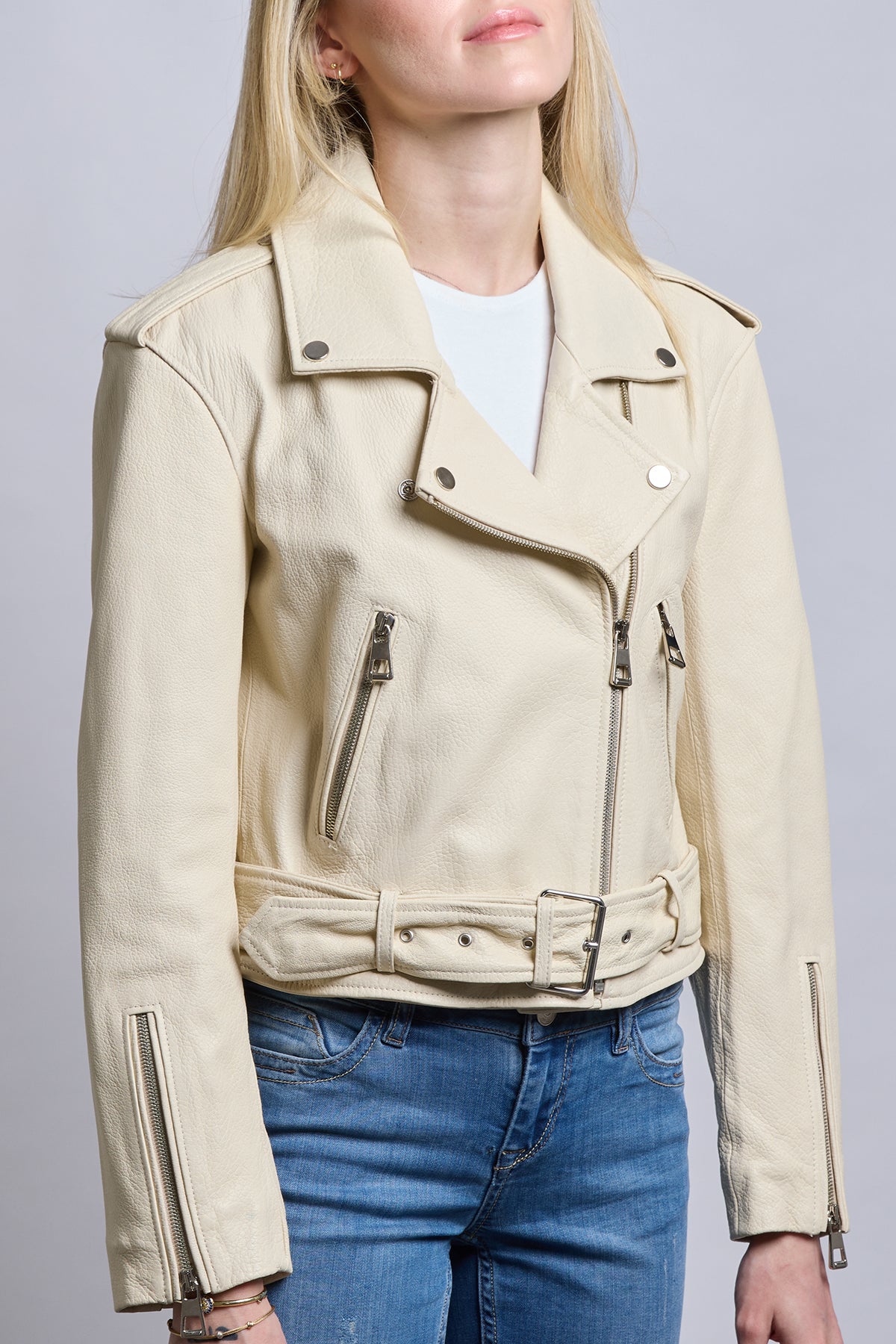 Biker | Vanilia Apoletli Deri Ceket